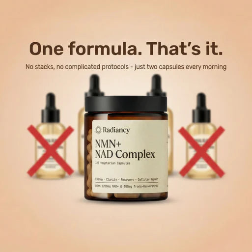 No stacks, no cycling, no complicated protocols — one simple formula