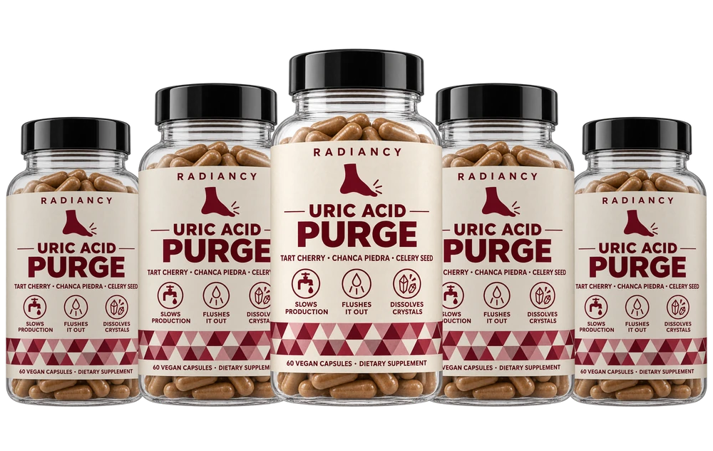 Five bottles of Radiancy Uric Acid Purge
